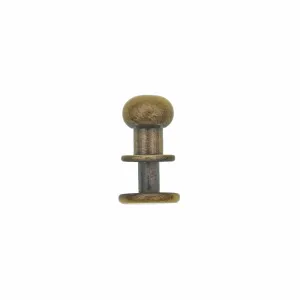 10mm, Antique Brass, Press Stud Collar Button, Solid Brass - PK5, #P-2122-ANTB