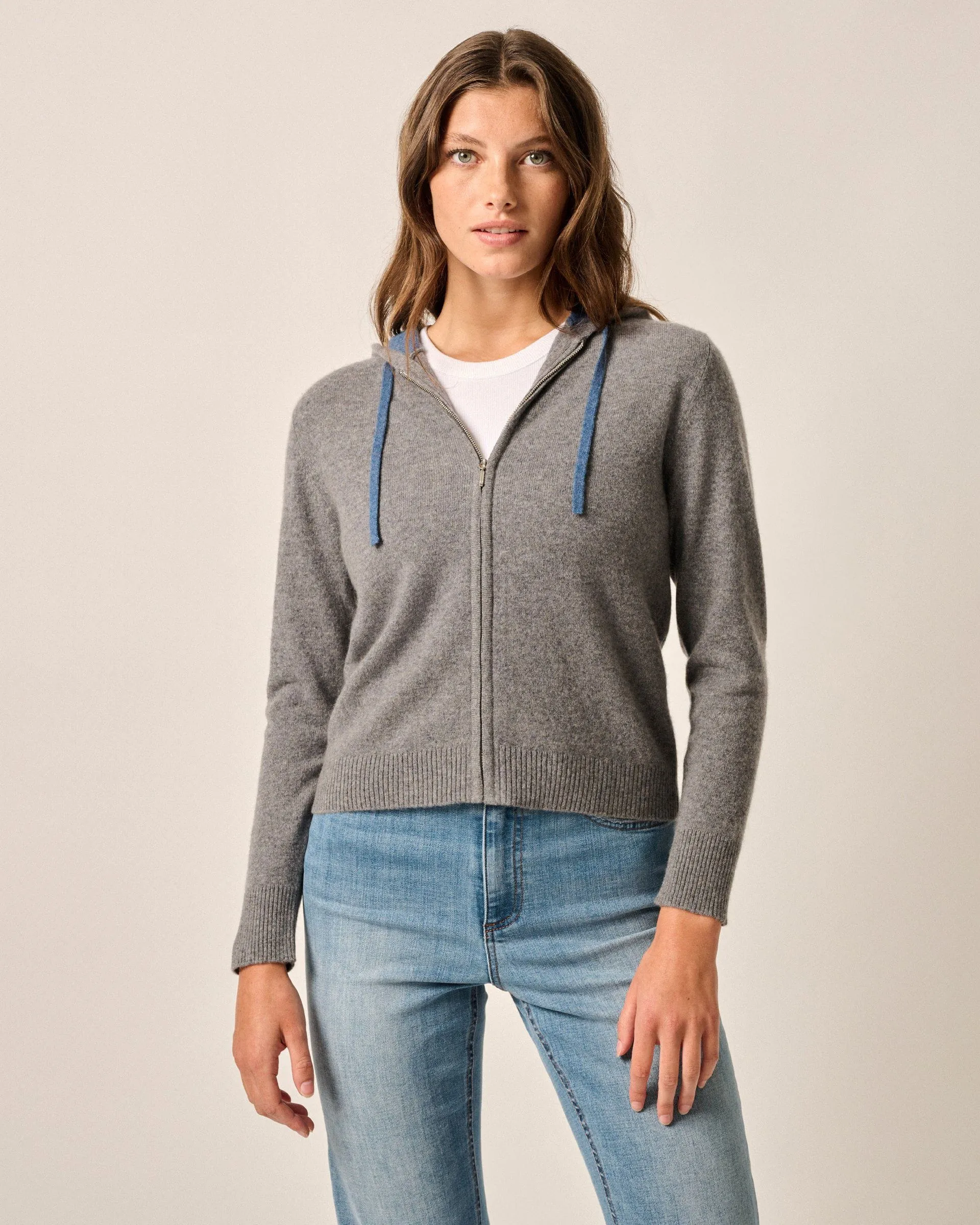 Amanda Cashmere Full Zip Hooded Sweater