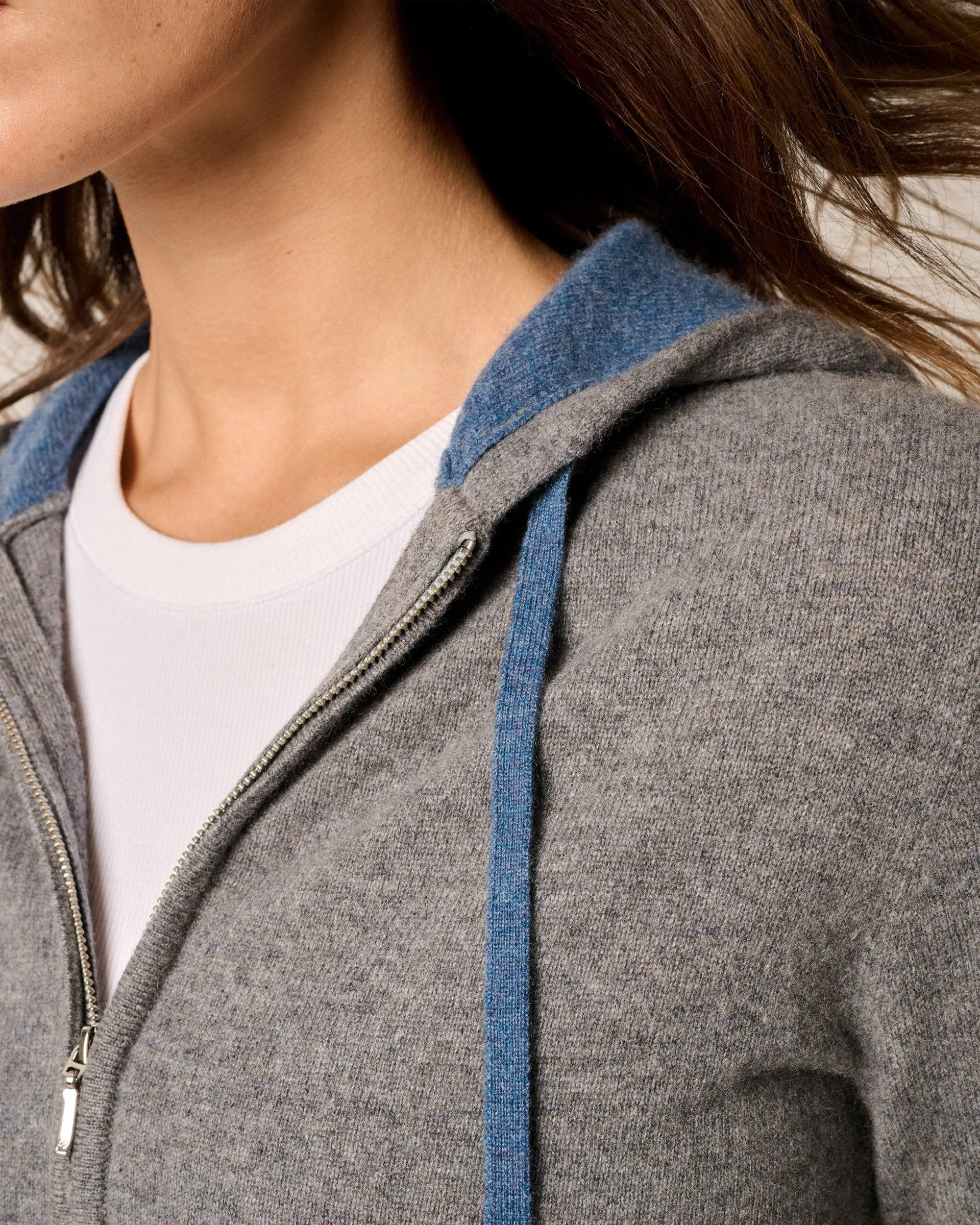 Amanda Cashmere Full Zip Hooded Sweater