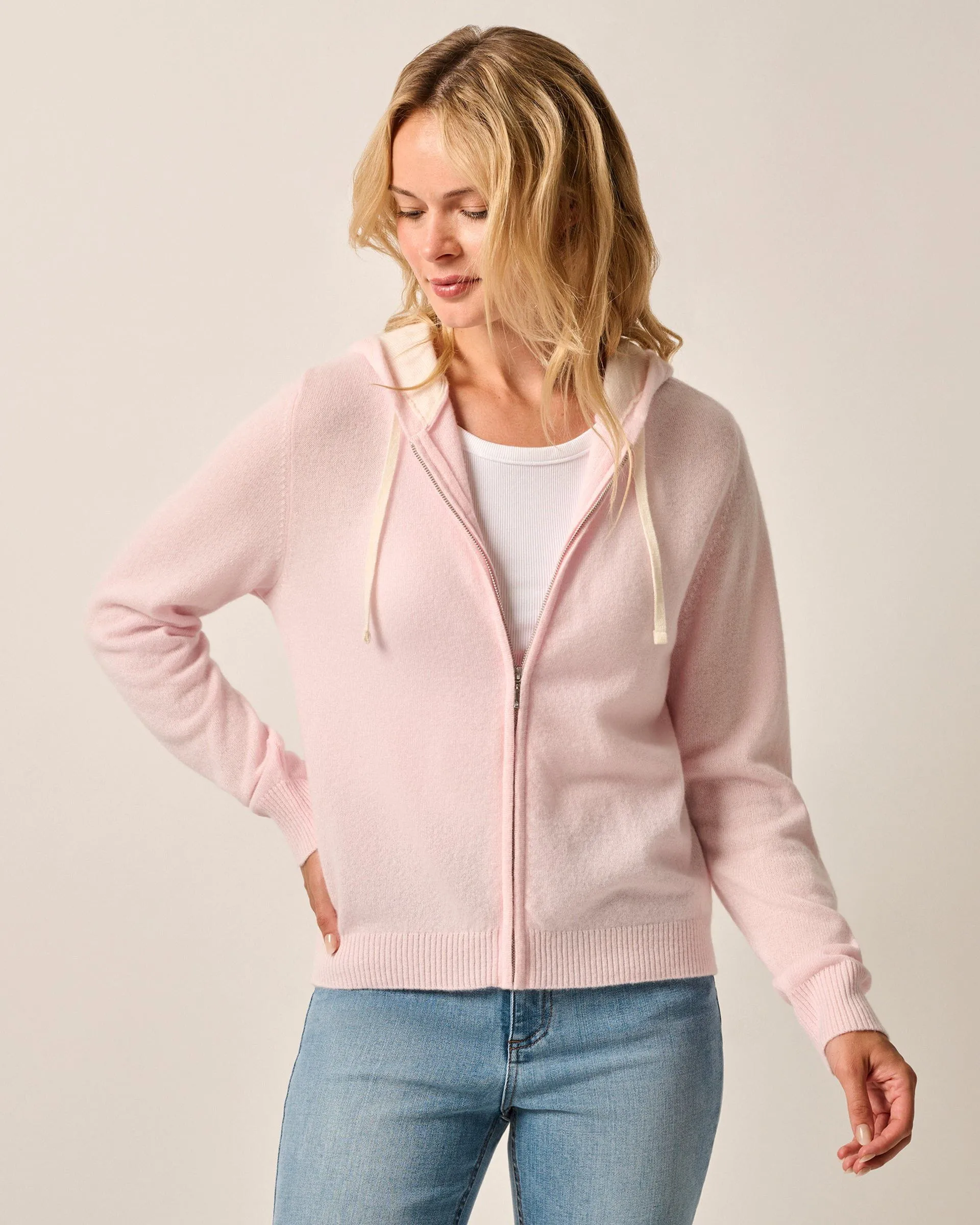 Amanda Cashmere Full Zip Hooded Sweater