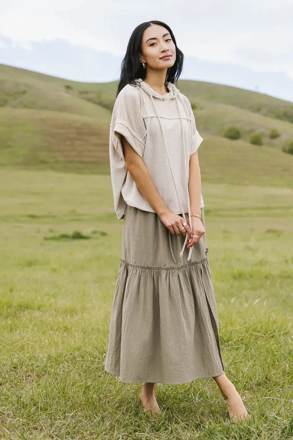 Aspen Midi Skirt in Olive