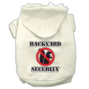 Backyard Security Screen Print Pet Hoodies Cream Size XS (8)