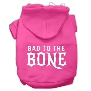 Bad To The Bone Dog Pet Hoodies Bright Pink Size Med (12)