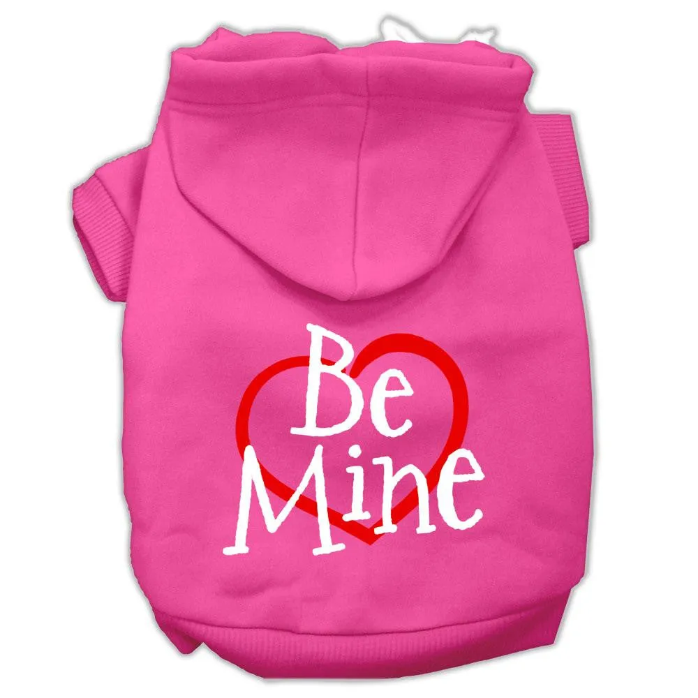 Be Mine Screen Print Pet Hoodies Bright Pink Size Lg (14)