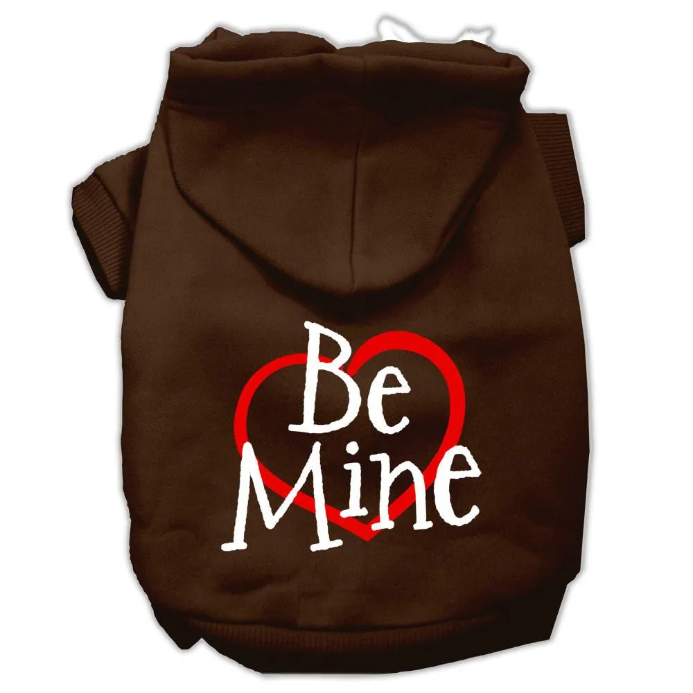 Be Mine Screen Print Pet Hoodies Brown Size XL (16)