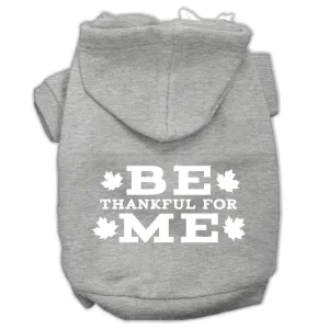 Be Thankful For Me Screen Print Pet Hoodies Grey Size M (12)