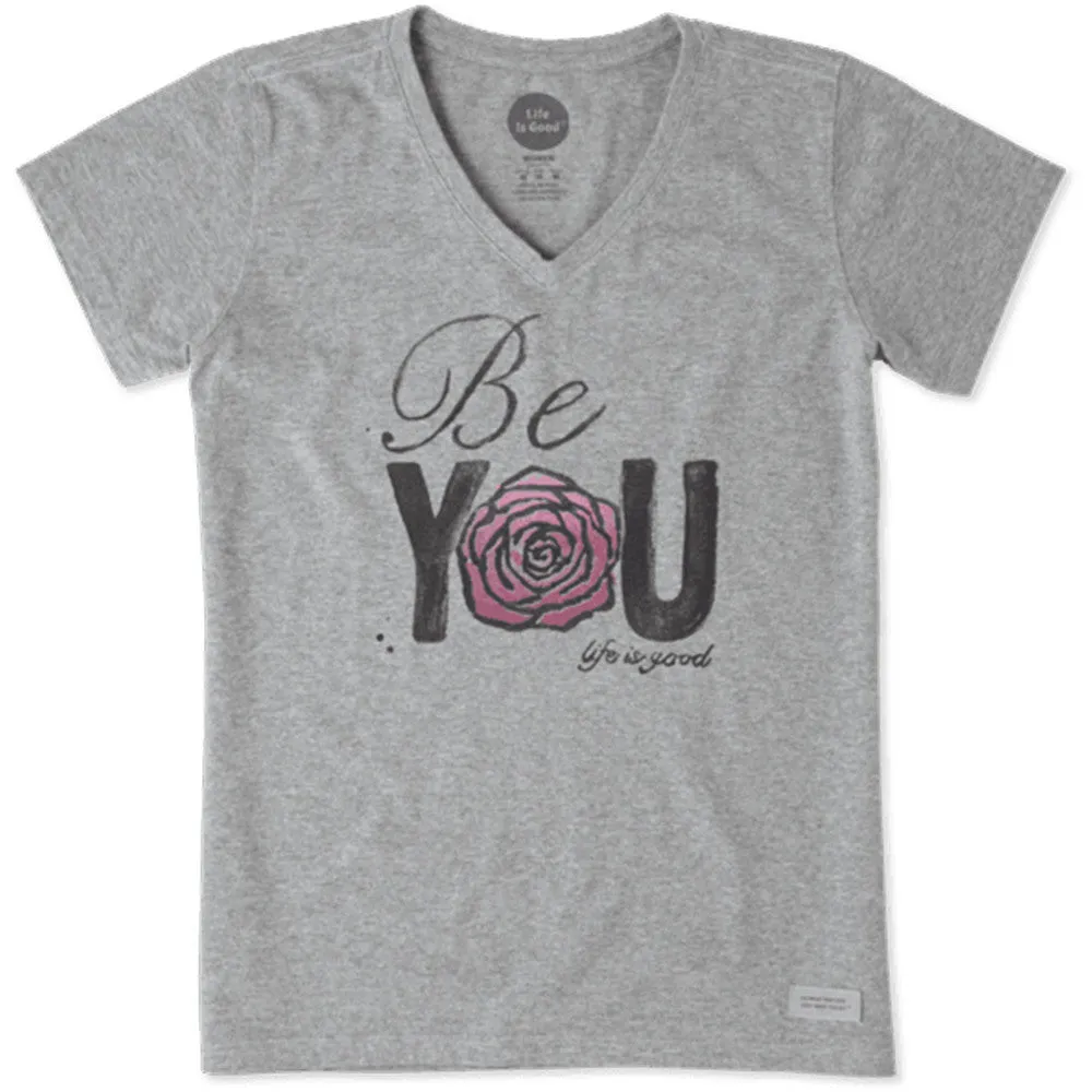 Be You Rose Crusher V-Neck T-Shirt by Life is good