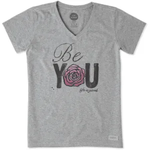 Be You Rose Crusher V-Neck T-Shirt by Life is good