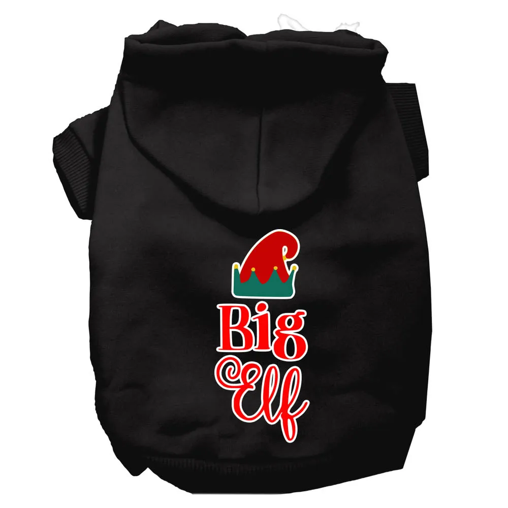 Big Elf Screen Print Dog Hoodie Black S