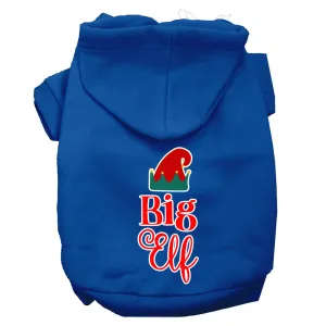 Big Elf Screen Print Dog Hoodie Blue M