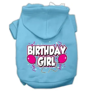 Birthday Girl Screen Print Pet Hoodies Baby Blue Size Sm (10)