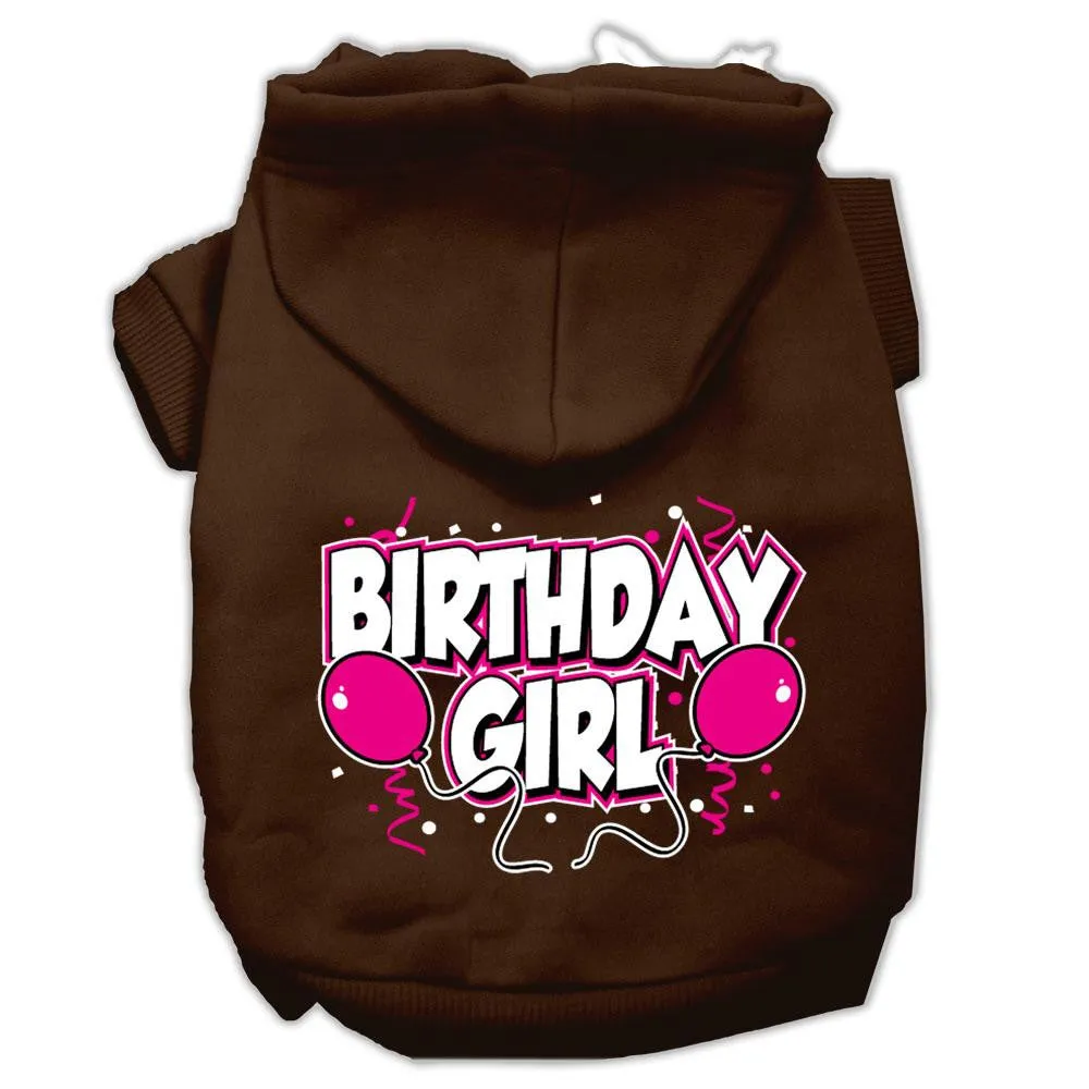 Birthday Girl Screen Print Pet Hoodies Brown Size XL (16)