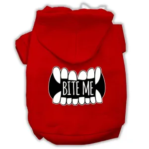 Bite Me Screenprint Dog Hoodie Red L (14)