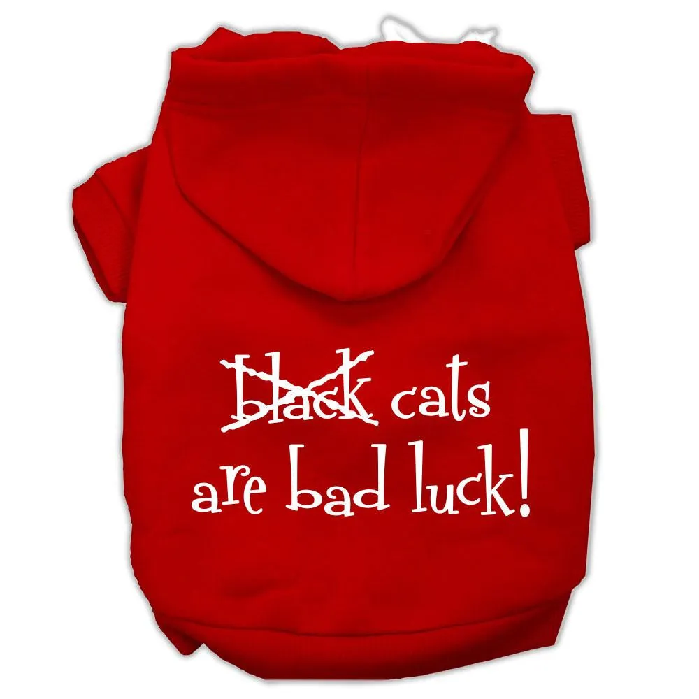 Black Cats are Bad Luck Screen Print Pet Hoodies Red Size XL (16)