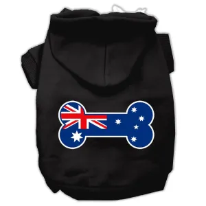 Bone Shaped Australian Flag Screen Print Pet Hoodies Black L (14)