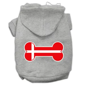 Bone Shaped Denmark Flag Screen Print Pet Hoodies Grey Xs (8)