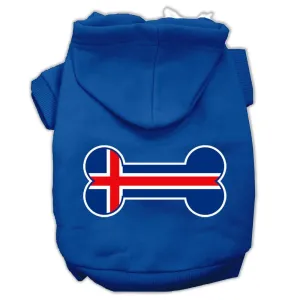 Bone Shaped Iceland Flag Screen Print Pet Hoodies Blue XS (8)