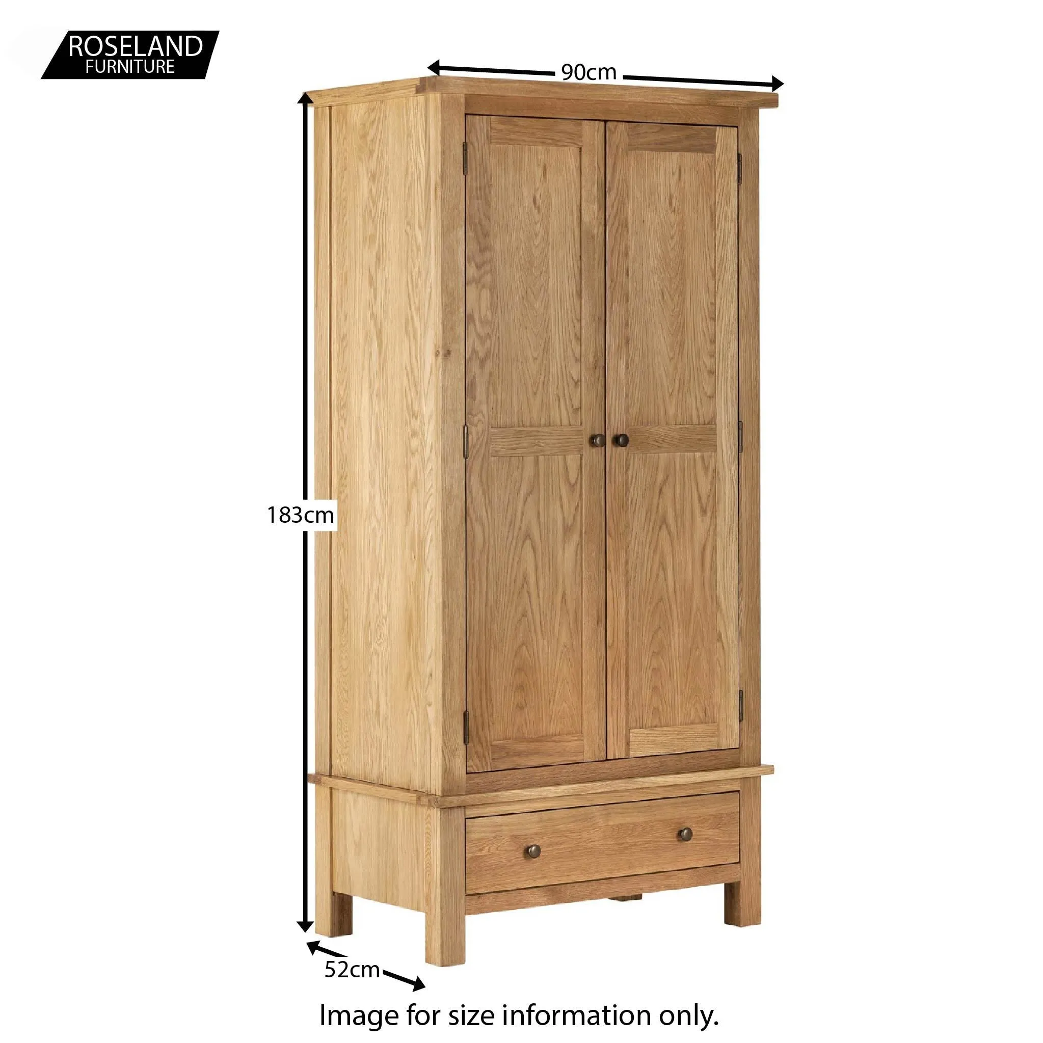 Charlestown Oak Double Wardrobe