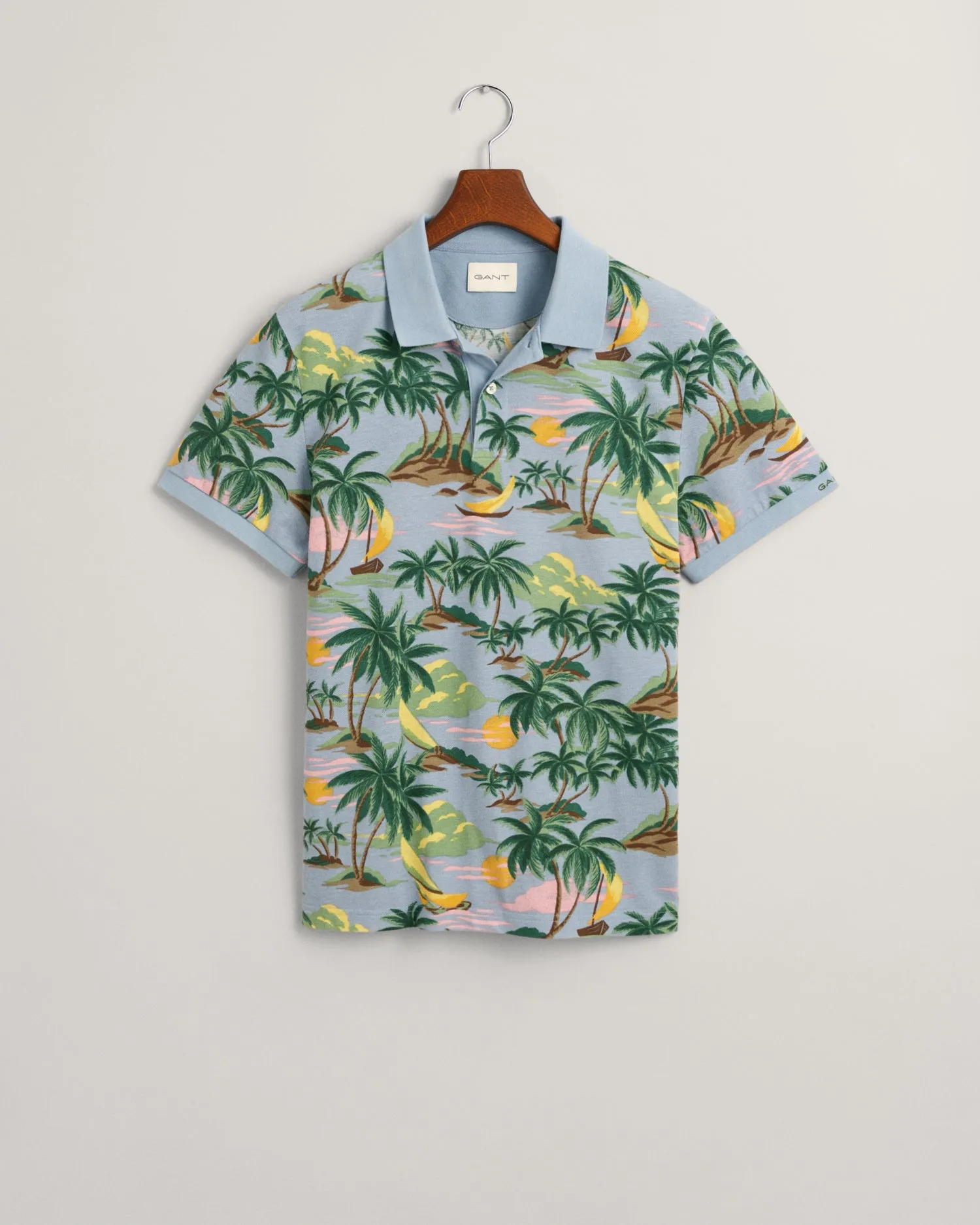 Gant - Hawaii Print SS Polo, Dove Blue