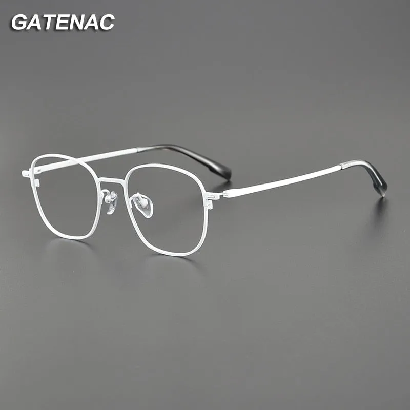 Gatenac Unisex Full Rim Square Titanium Eyeglasses Gxyj1118