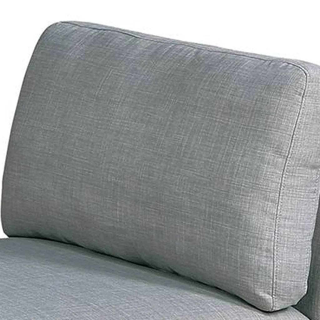 Gimy 37 Inch Modular Armless Sofa Chair, Light Gray Dorris Fabric, Wood By Casagear Home