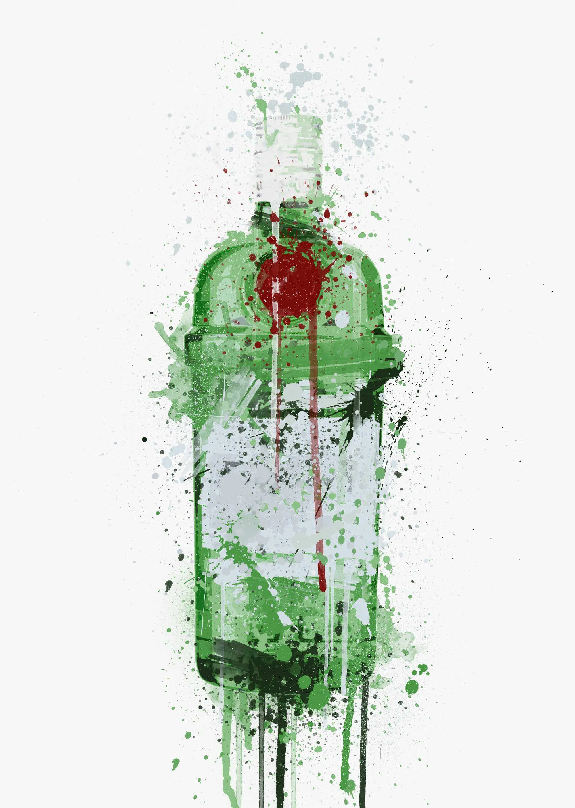 Gin Bottle Wall Art Print 'Emerald'