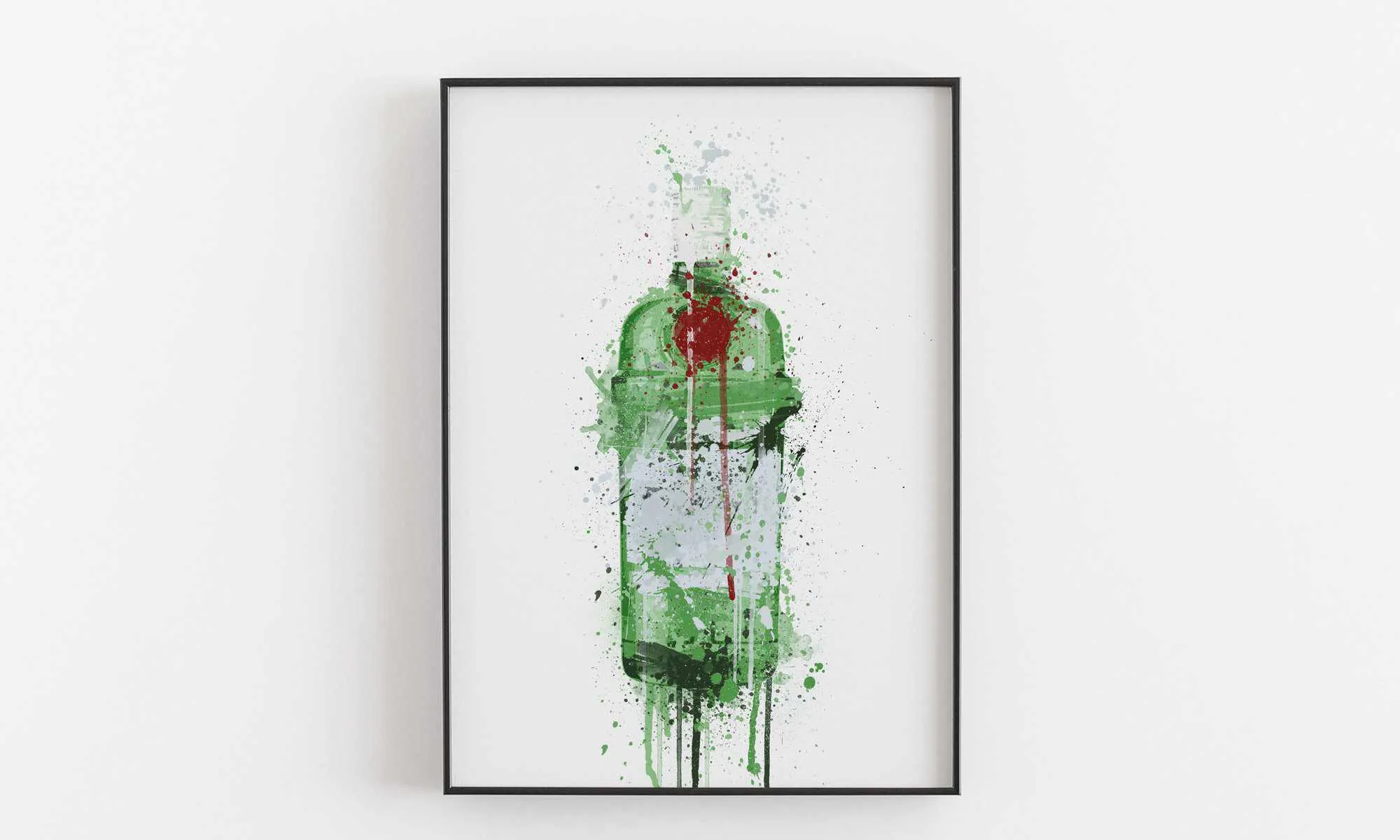 Gin Bottle Wall Art Print 'Emerald'