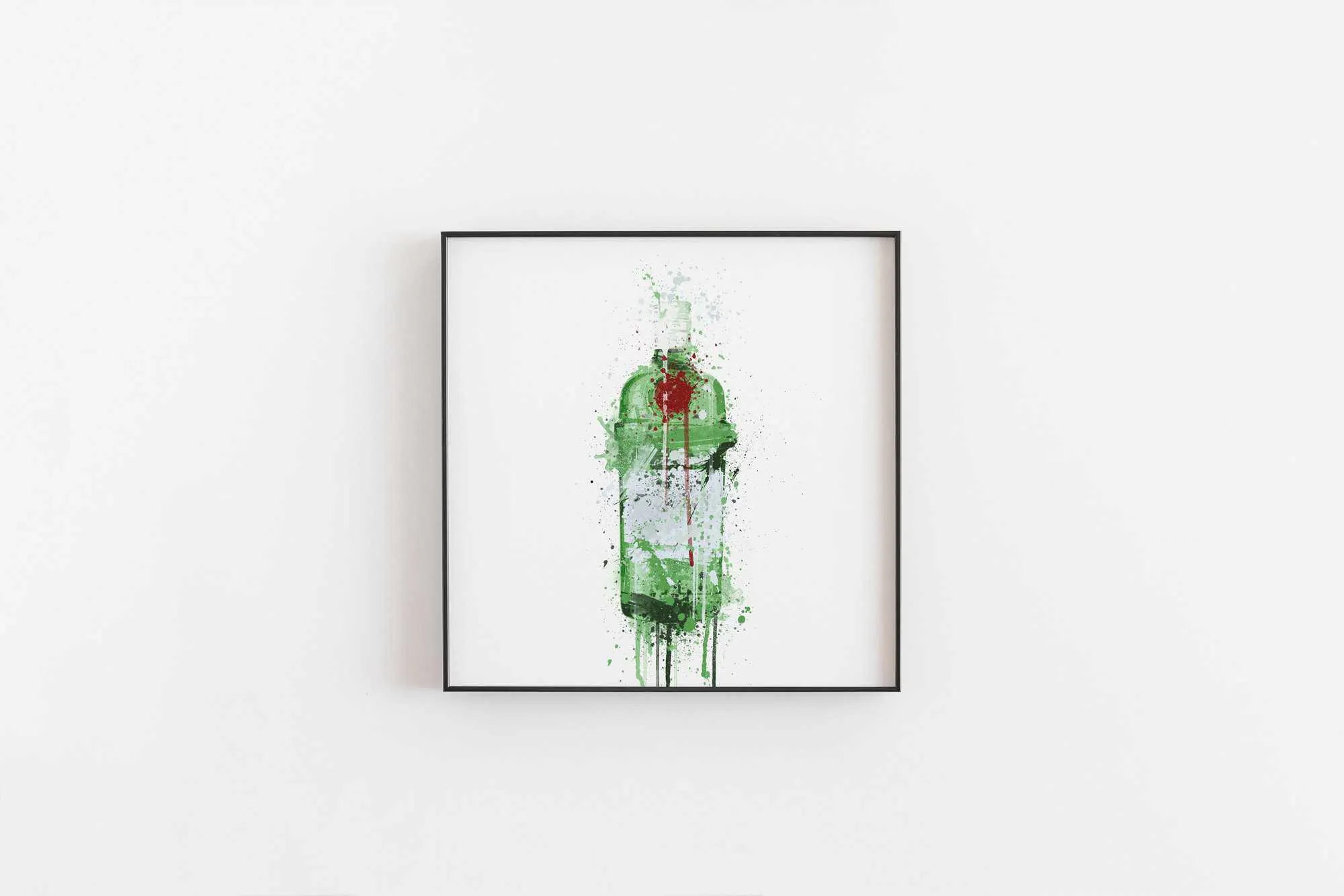 Gin Bottle Wall Art Print 'Emerald'