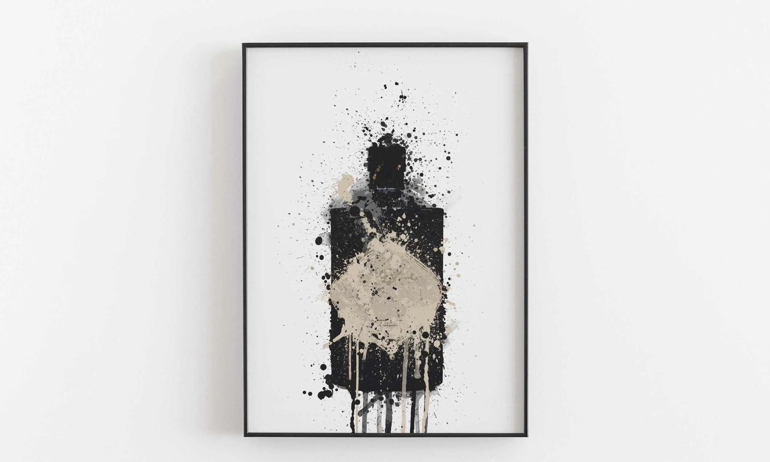 Gin Bottle Wall Art Print 'Onyx'