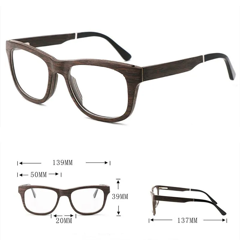 Hdcrafter Men's Full Rim Wood Eyeglasses 56362