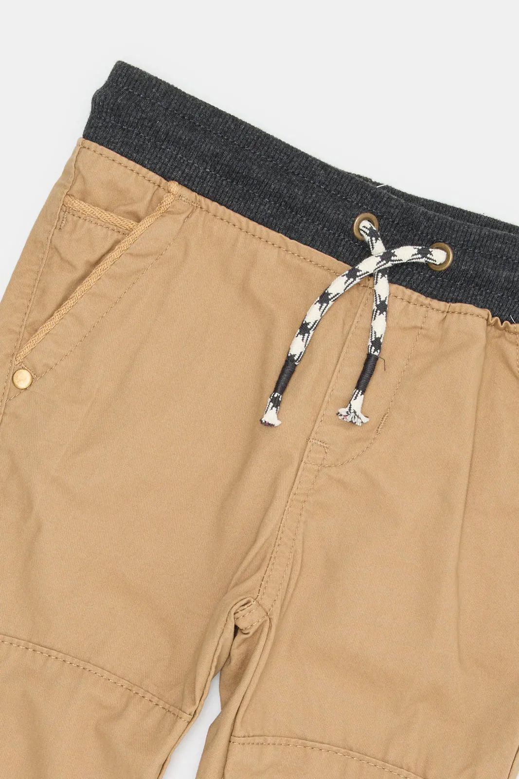 Infant Boys Beige Pull On Trousers