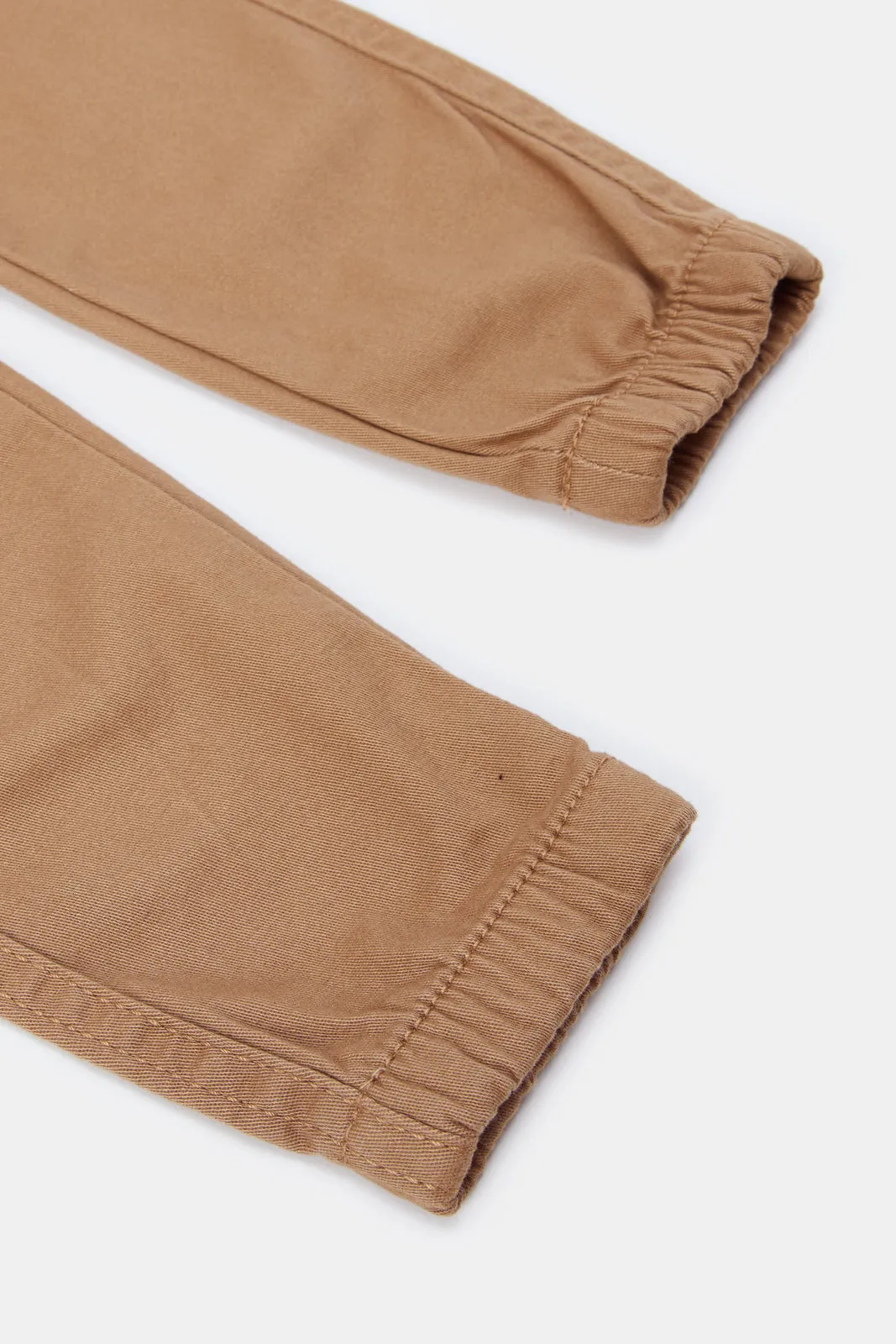 Infant Boys Beige Solid Twill Chino Trousers