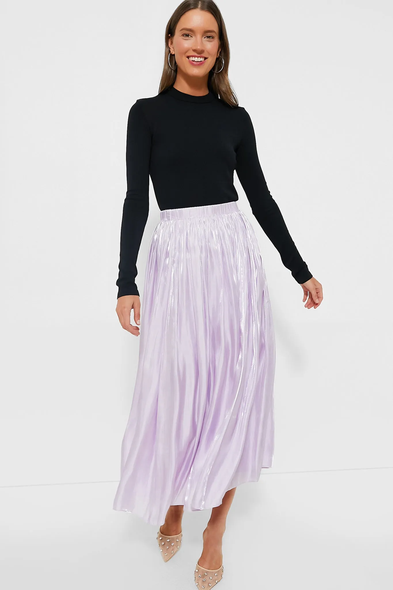 Lilac Pleated Bellamy Skirt