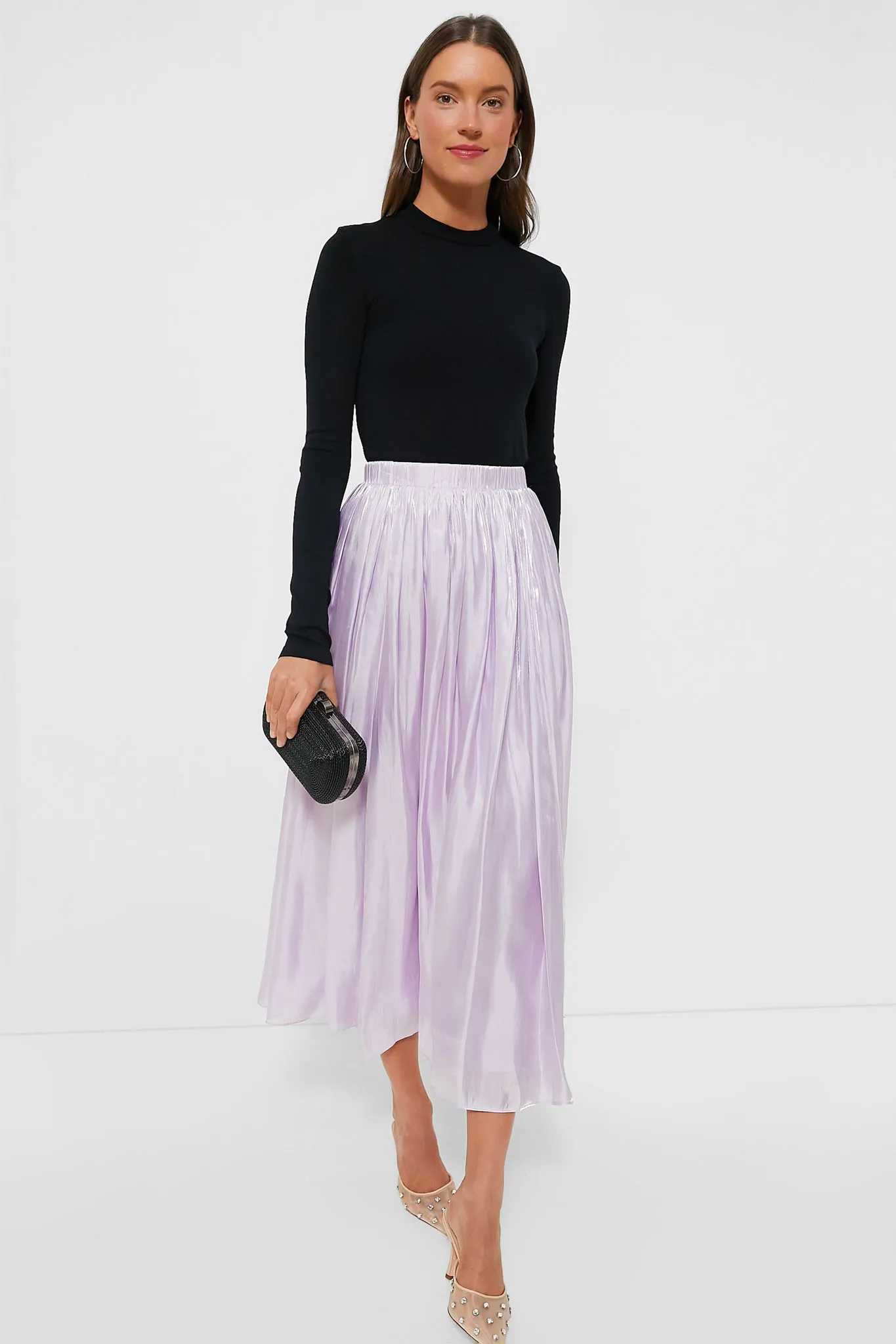 Lilac Pleated Bellamy Skirt