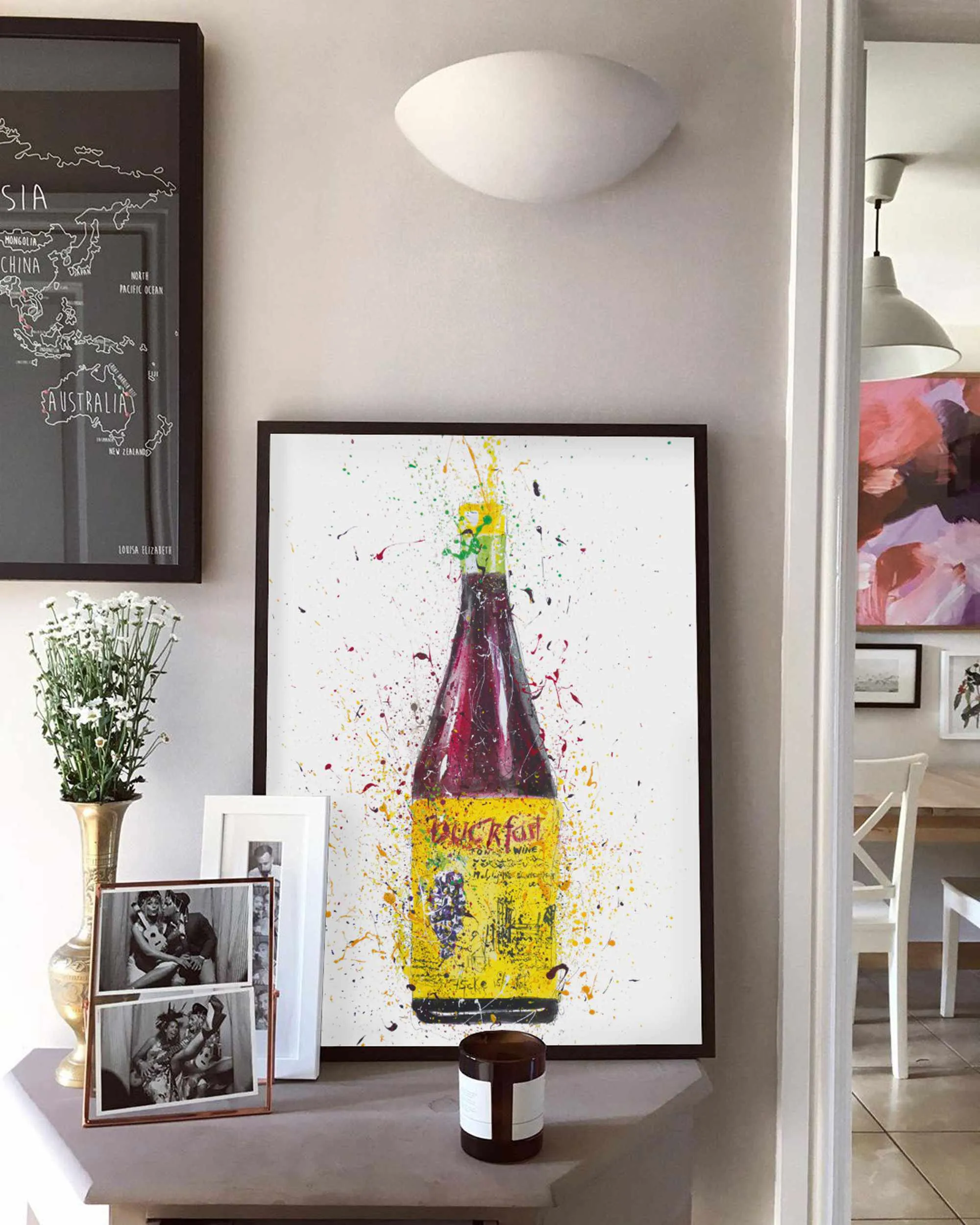 Liquor Bottle Wall Art Print 'Purple Tonic'