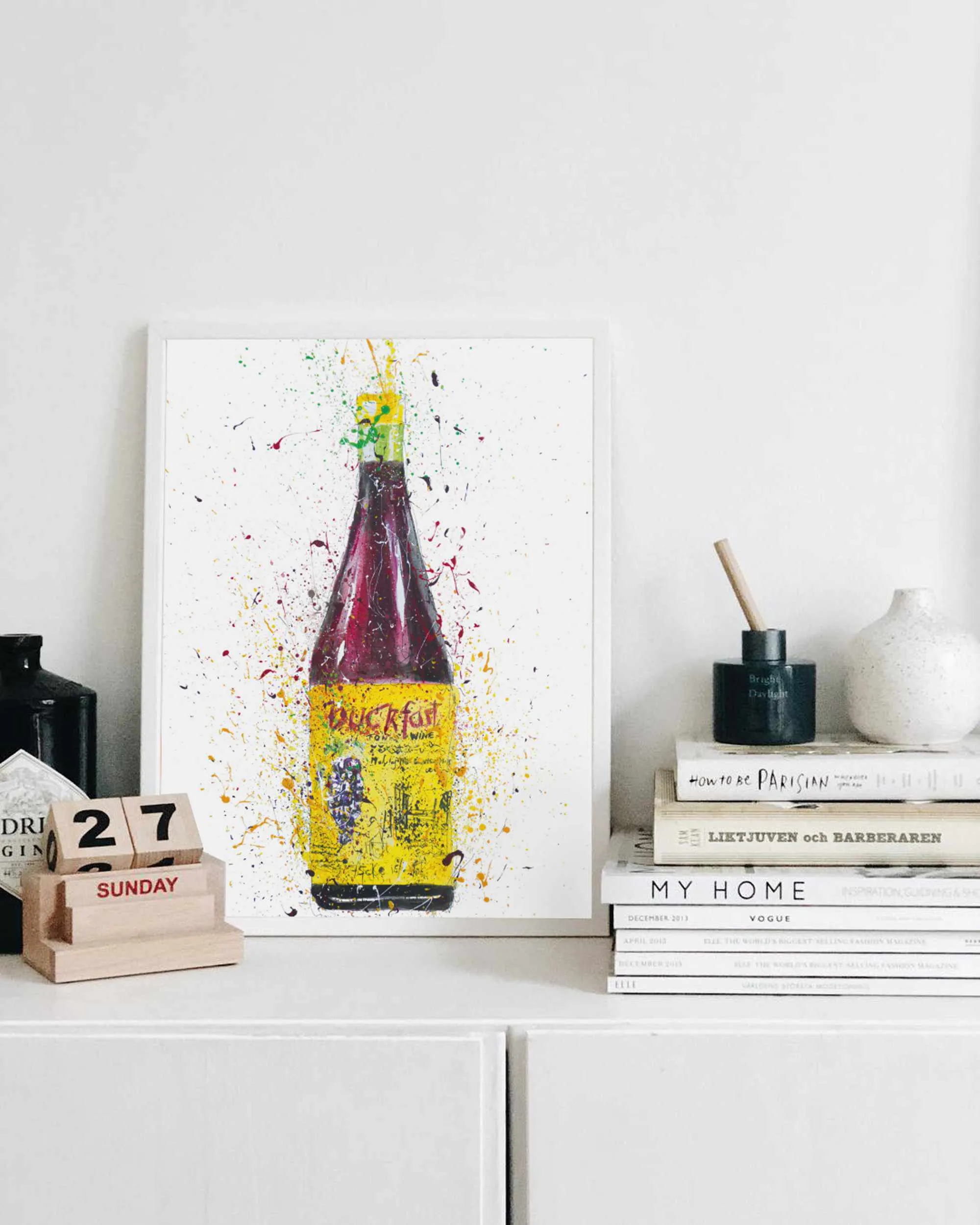 Liquor Bottle Wall Art Print 'Purple Tonic'