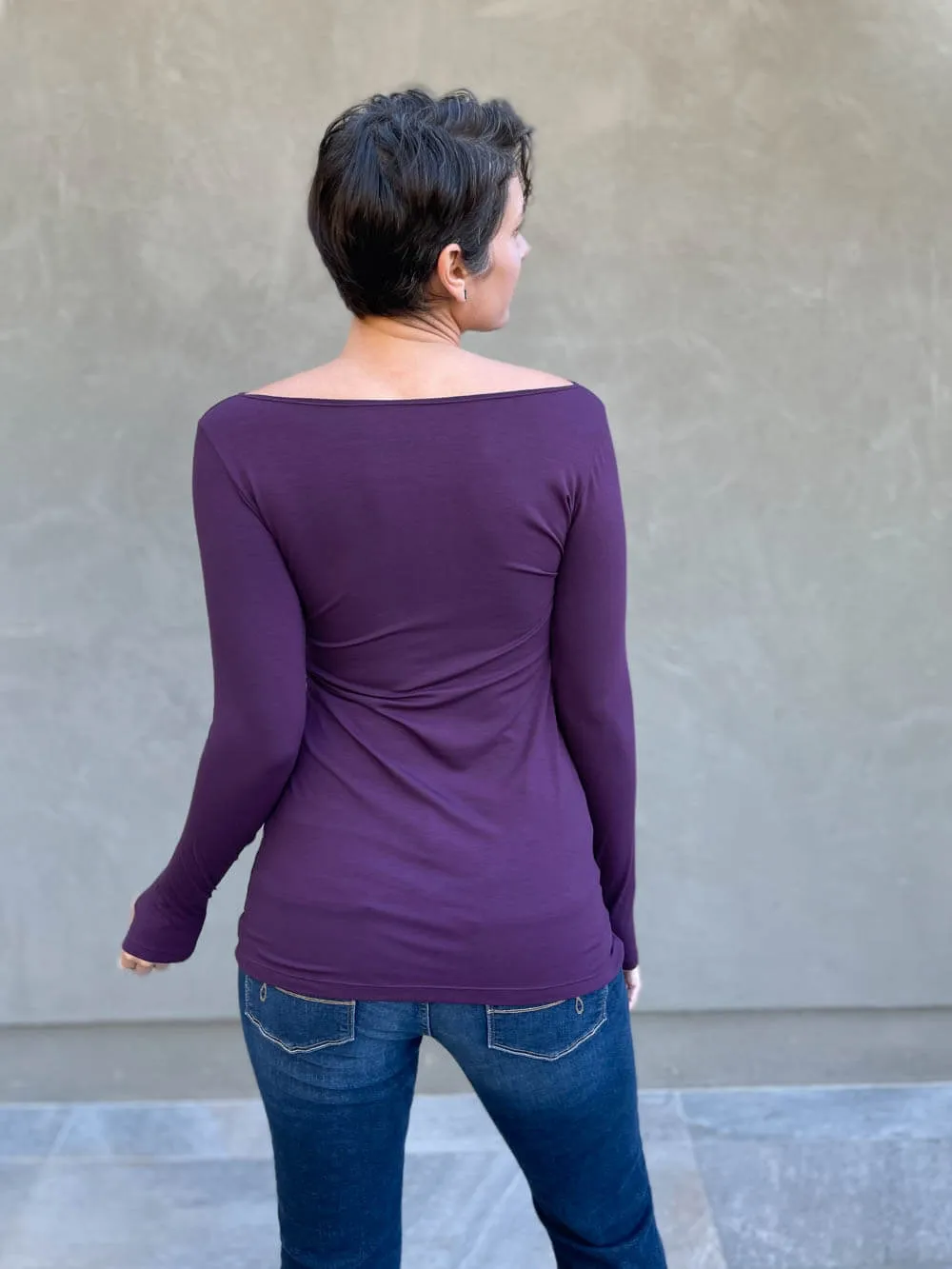 Long Sleeve Boatneck Top