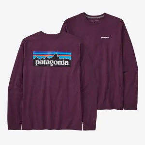 Men's P-6 Long Sleeve T-Shirt with Responsibili Patagonia Logo Night Plum