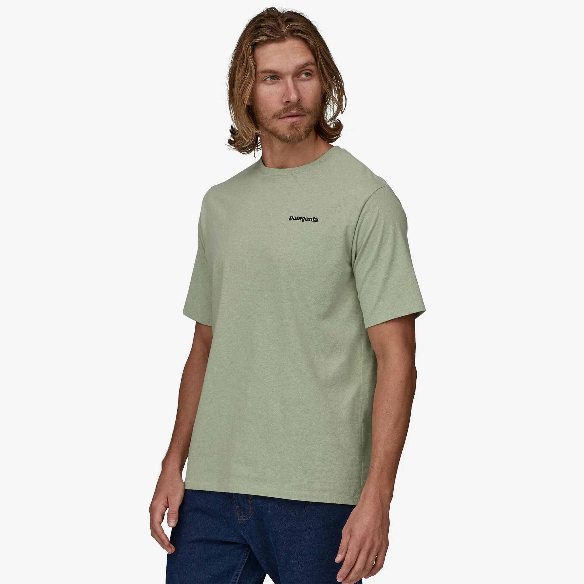 Men's P-6 Responsibili Patagonia Logo T-Shirt, Salvia Green