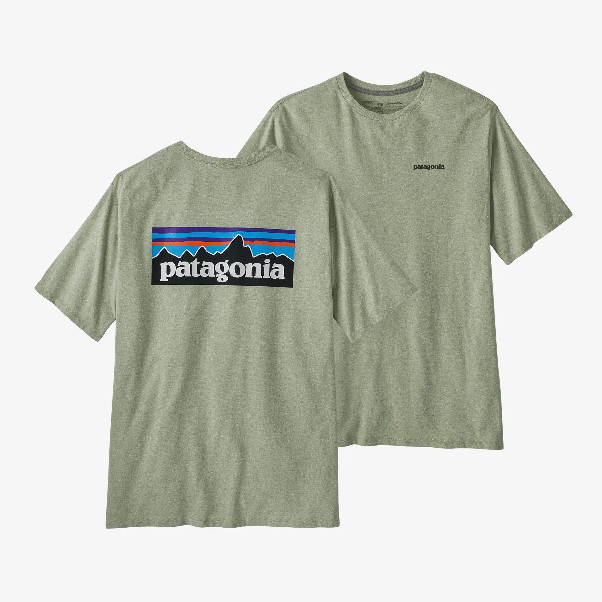 Men's P-6 Responsibili Patagonia Logo T-Shirt, Salvia Green