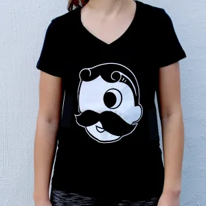 Natty Boh Logo (Black) / Ladies V-Neck Shirt