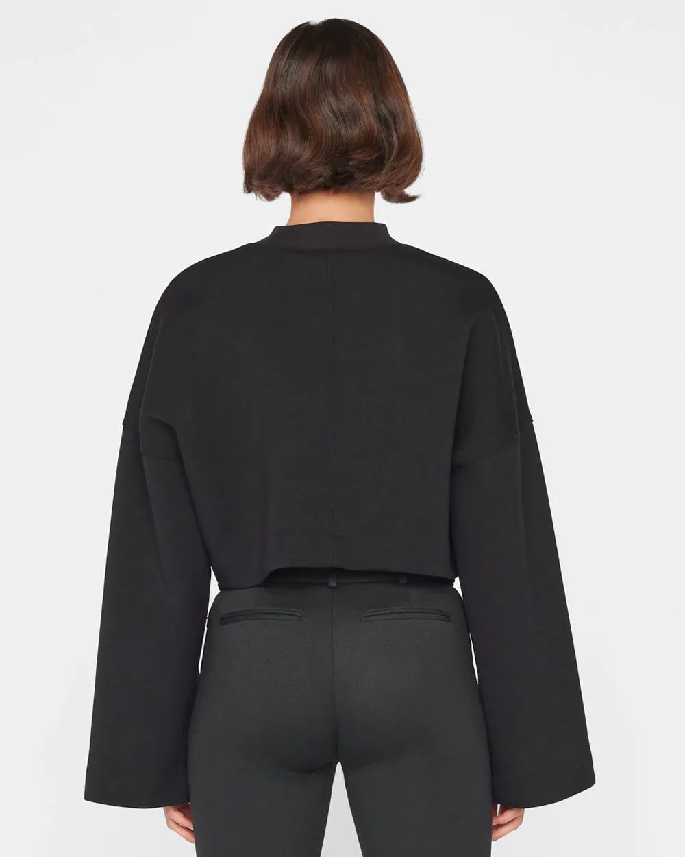 Noir Cropped Scuba Mockneck Sweatshirt