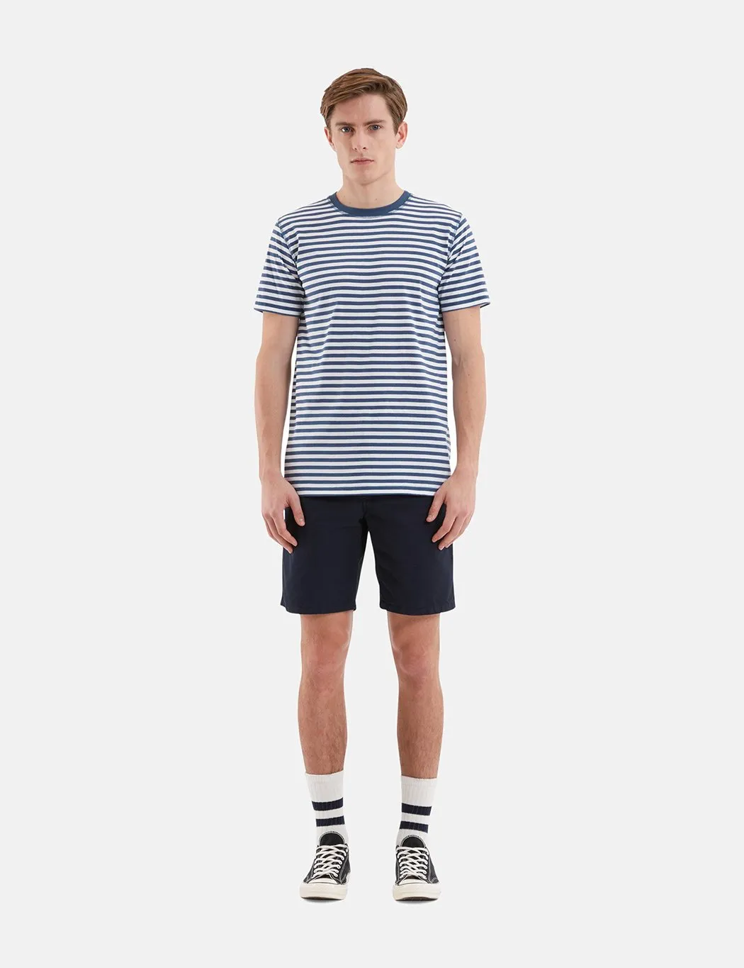 Norse Projects Niels Classic Stripe T-Shirt - Annodized Blue