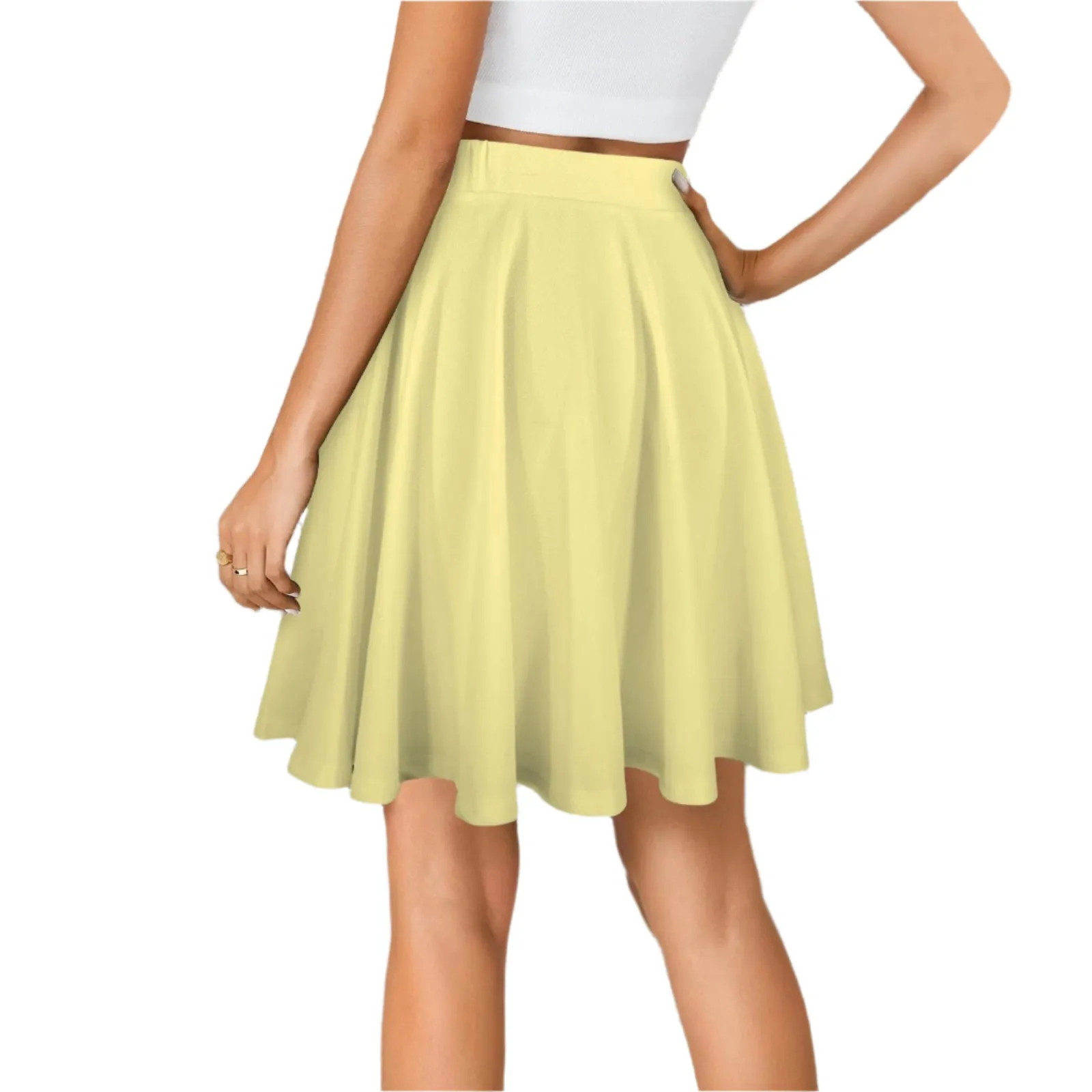 Piki Yellow Flare Mini Skirt