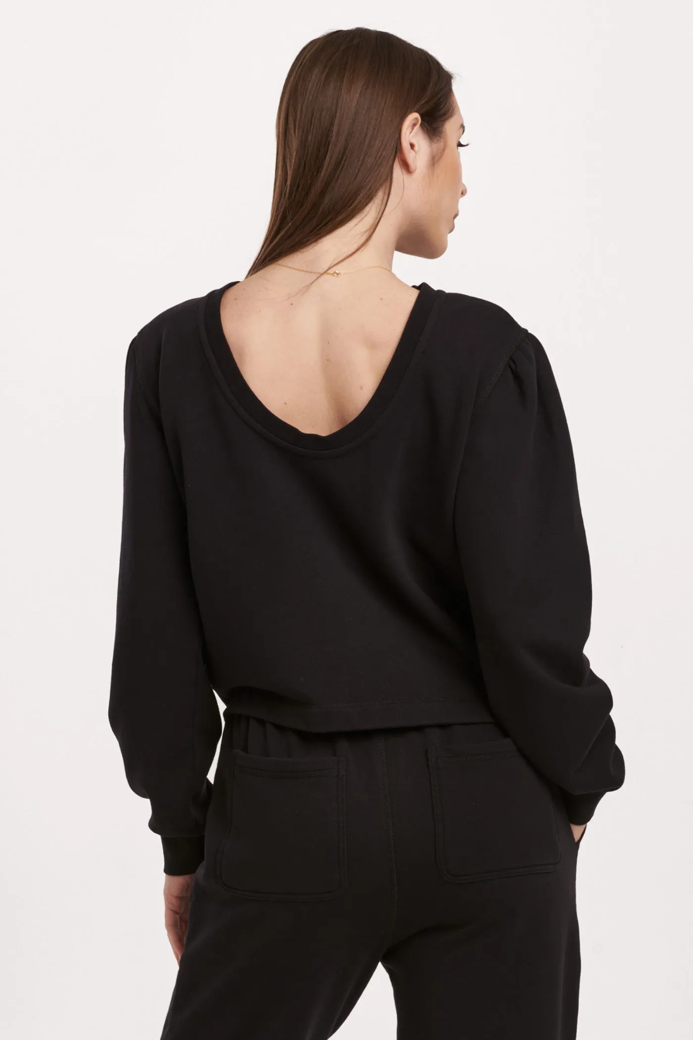 RAYA SCOOP BACK SWEATSHIRT BLACK