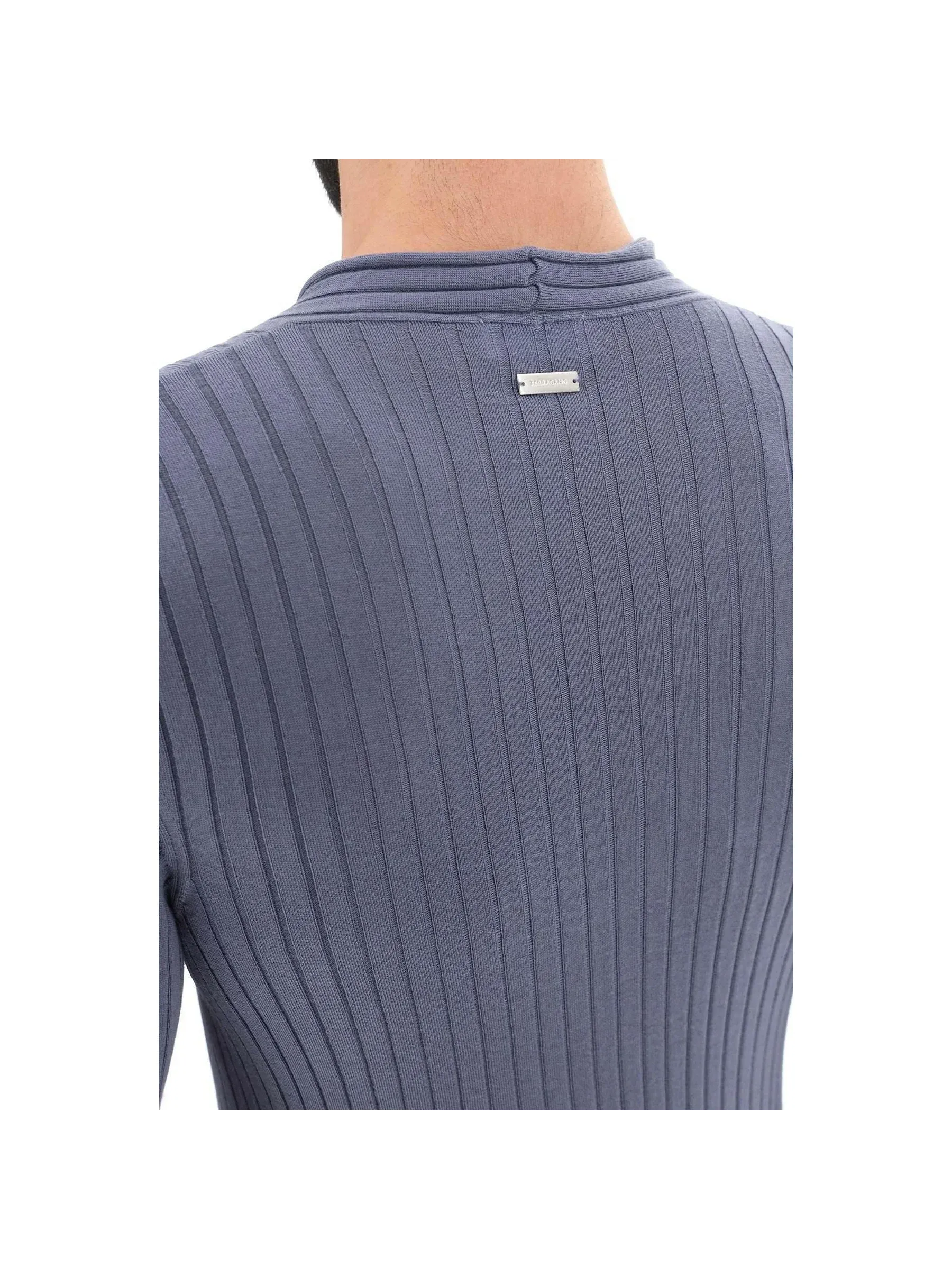 Ribbed V-Neck Organic Cotton Sweater