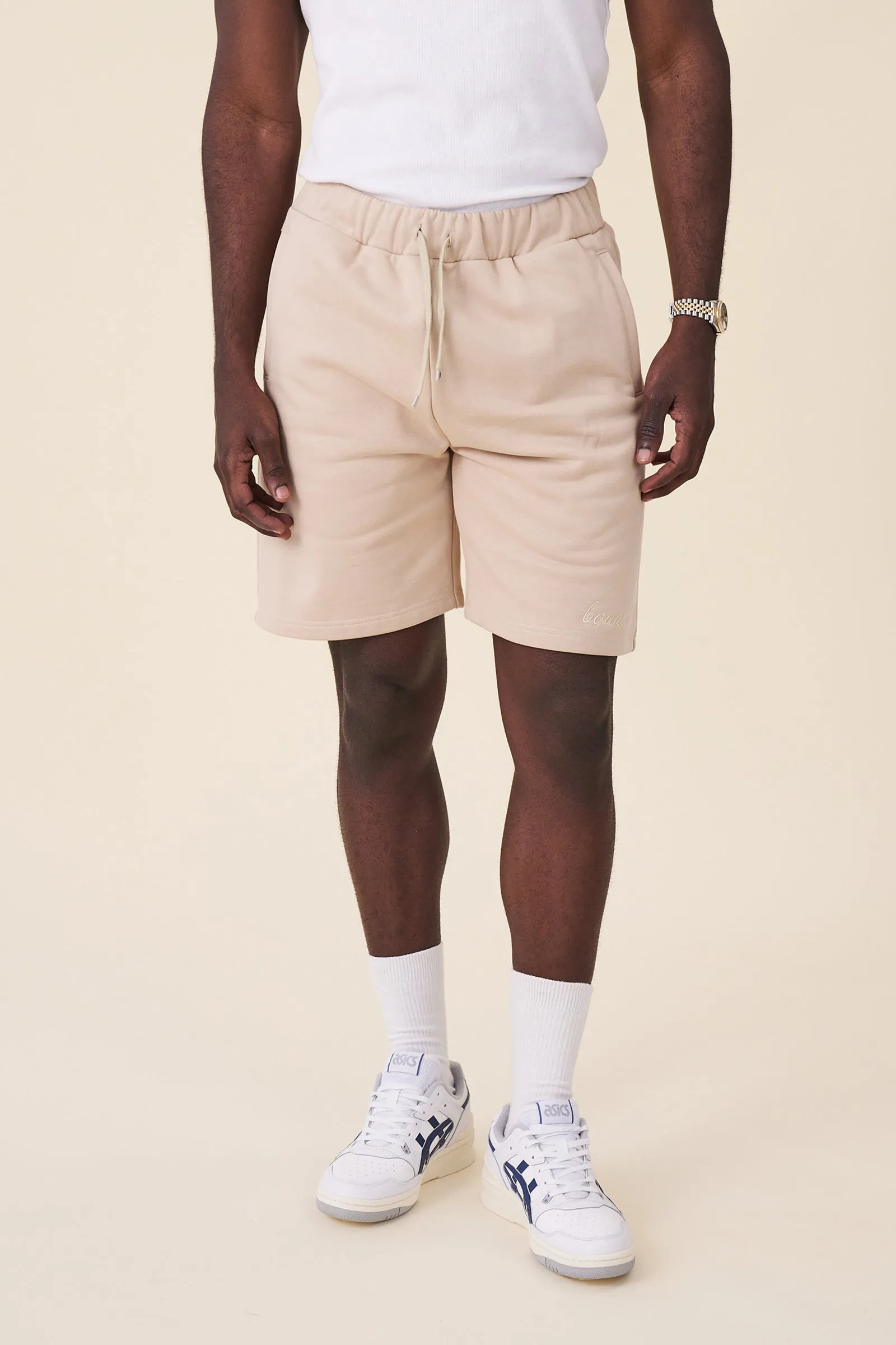 SCRIPT JOGGER SHORTS - FAWN