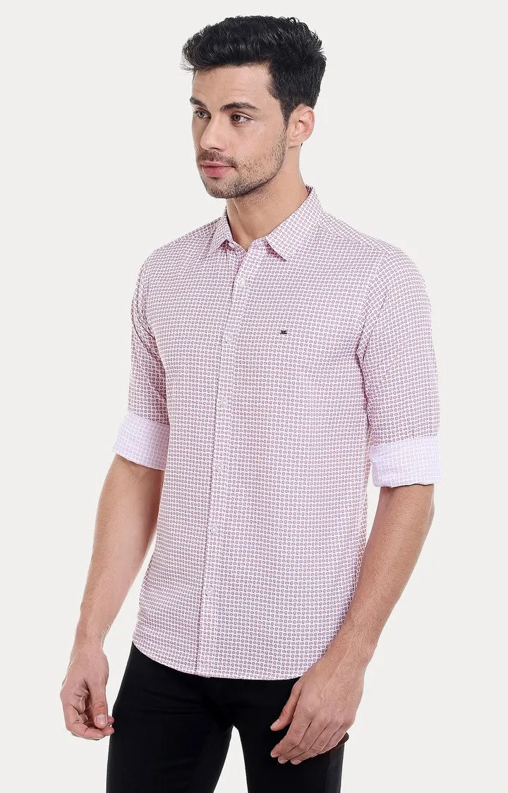 Spykar Men'S Pink Cotton Checked Casual Shirts