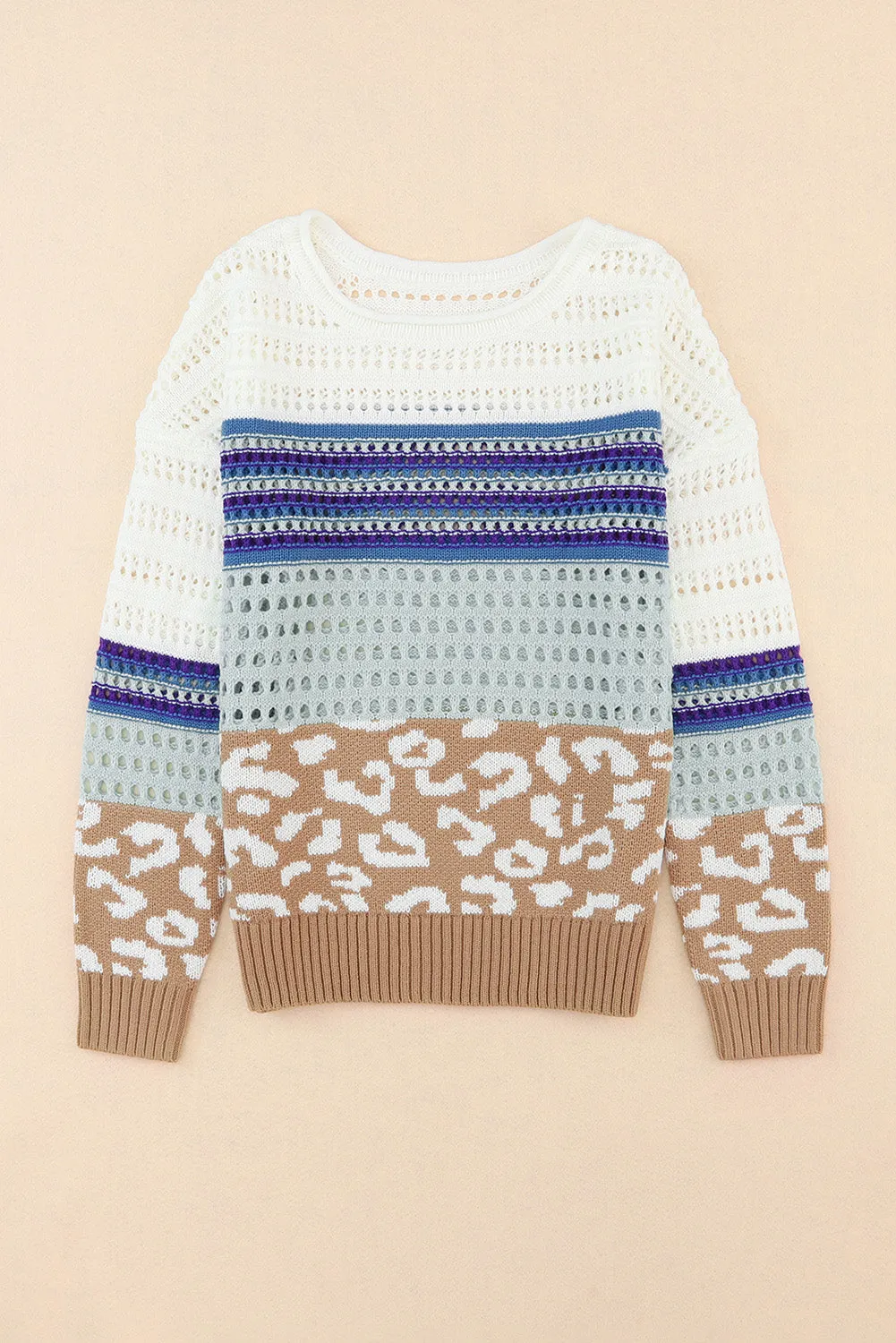 Striped Knit Crochet Sweater