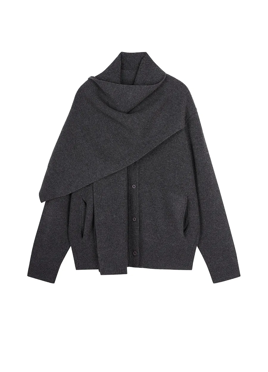 Sweater / JNBY Relaxed Wool Cape Cardigan